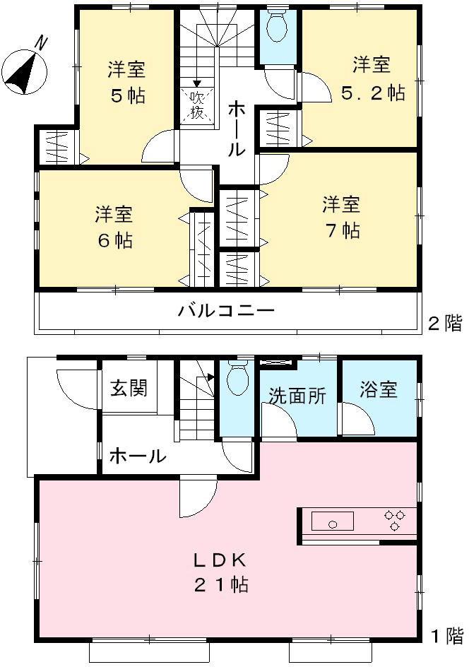 Floor plan. (3 Building), Price 46,800,000 yen, 4LDK, Land area 166.72 sq m , Building area 103.09 sq m