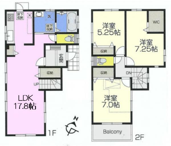 Floor plan. 39,800,000 yen, 3LDK, Land area 87 sq m , Building area 88.82 sq m