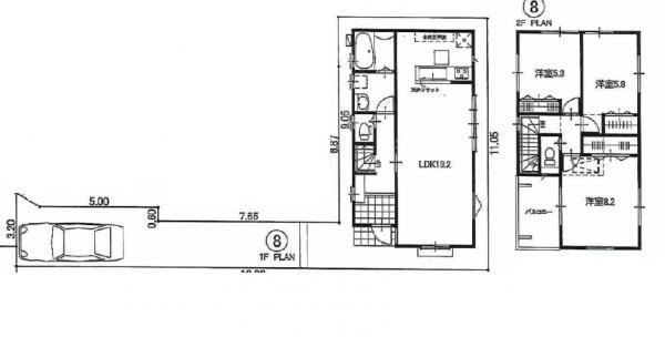 Floor plan. 35,800,000 yen, 3LDK, Land area 101.27 sq m , Building area 89.09 sq m quiet residential area, Day is good.