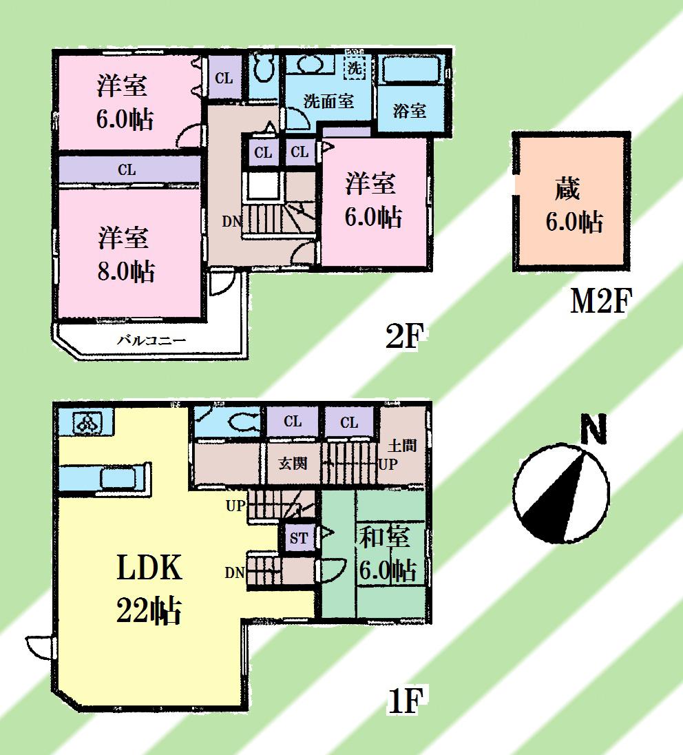 Floor plan. 54,800,000 yen, 4LDK, Land area 166.26 sq m , It is a building area of ​​123.07 sq m room seems subdivision of building area Sakuragaoka housing!