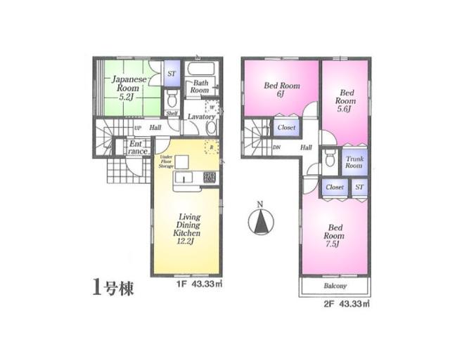Floor plan. 31,800,000 yen, 4LDK, Land area 100.67 sq m , Building area 86.66 sq m