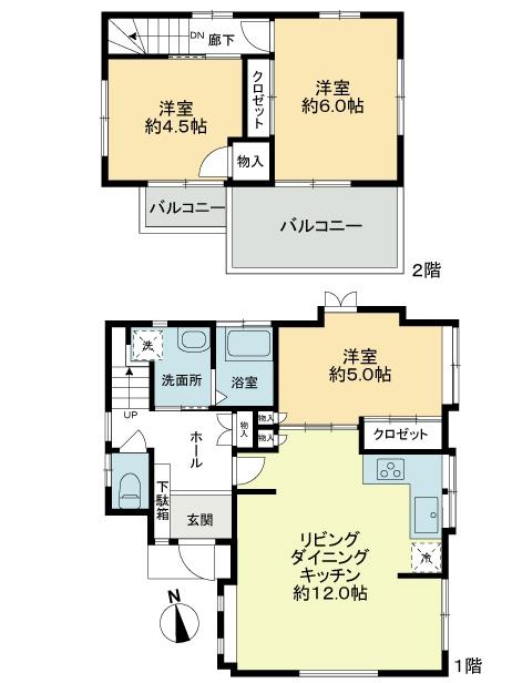 Floor plan. 29,800,000 yen, 3LDK, Land area 86.57 sq m , Building area 59.05 sq m
