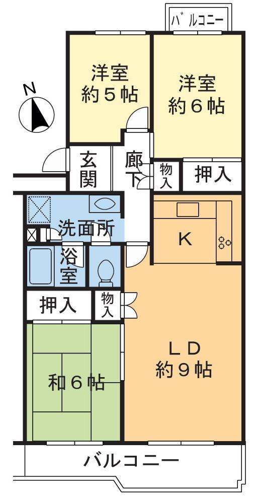 Floor plan. 3LDK, Price 15.6 million yen, Occupied area 76.88 sq m , Balcony area 10.07 sq m