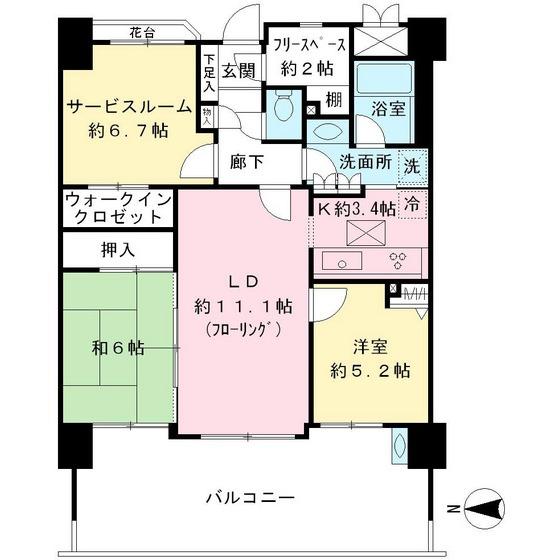 Floor plan. 2LDK+S, Price 23.8 million yen, Occupied area 76.01 sq m , Balcony area 23.82 sq m