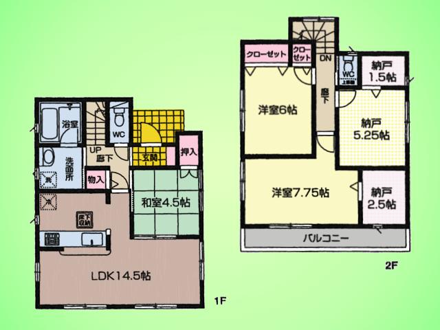 Floor plan. (6 Building), Price 35,800,000 yen, 3LDK+S, Land area 102.27 sq m , Building area 92.33 sq m