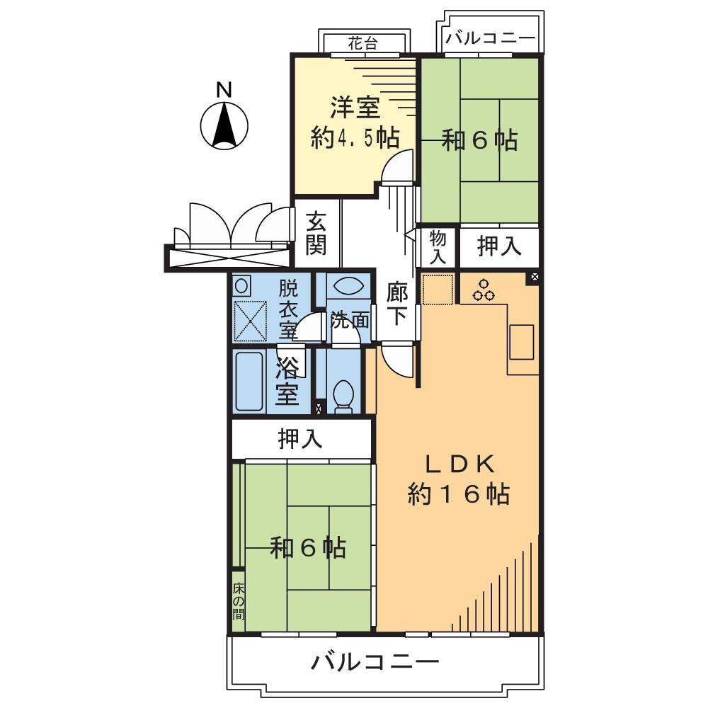 Floor plan. 3LDK, Price 25,800,000 yen, Occupied area 80.73 sq m , Balcony area 10.9 sq m
