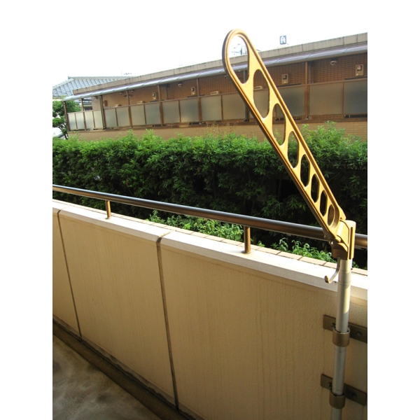 Balcony. Washing clothes is easy to use is good for up to high.