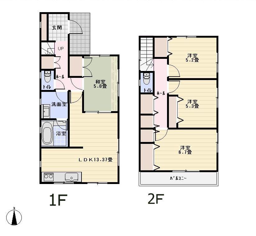 Floor plan. (5 Building), Price 31,800,000 yen, 4LDK, Land area 100.72 sq m , Building area 88.69 sq m