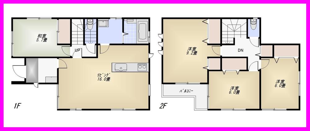 Floor plan. (3 Building), Price 37,800,000 yen, 4LDK, Land area 144 sq m , Building area 101.24 sq m