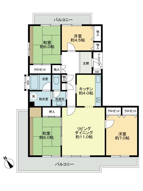 Floor plan. 4LDK, Price 26,800,000 yen, Occupied area 96.85 sq m , Balcony area 27.38 sq m