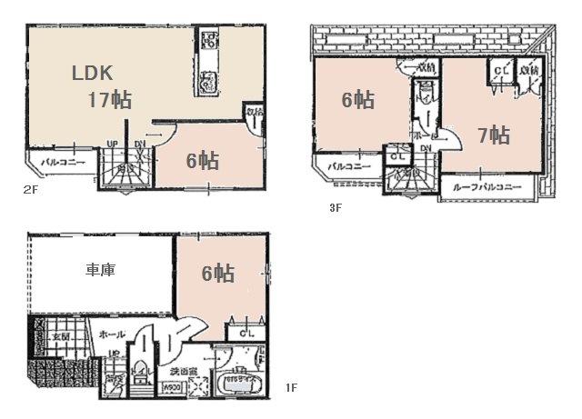 Floor plan. 56,800,000 yen, 4LDK, Land area 55.65 sq m , Building area 105.24 sq m floor plan