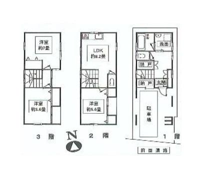 Floor plan. 49,980,000 yen, 3LDK, Land area 54.01 sq m , Building area 79.38 sq m