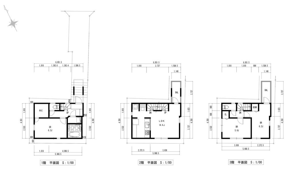 Compartment view + building plan example. Building plan example (D) 2LDK + S, Land price 35,900,000 yen, Land area 63.88 sq m , Building price 13,900,000 yen, Building area 80.08 sq m