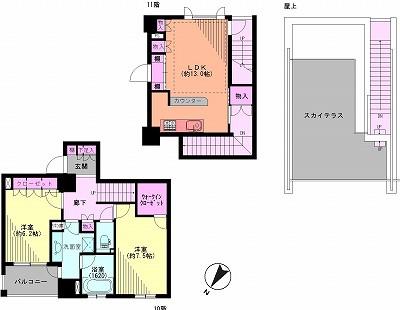 Floor plan. 2LDK, Price 56,800,000 yen, Occupied area 80.16 sq m , Balcony area 4.78 sq m Floor