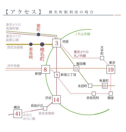 route map. Train access