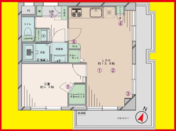 Floor plan. 1LDK, Price 23.8 million yen, Footprint 39 sq m , Balcony area 11.43 sq m