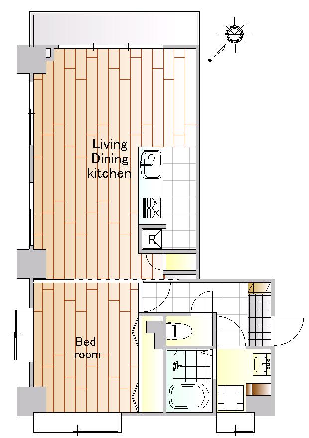 Floor plan. 1LDK, Price 18,800,000 yen, Footprint 50 sq m , Balcony area 4.3 sq m