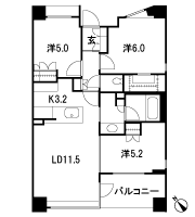 Floor: 3LDK + WIC, the occupied area: 66.56 sq m, Price: 57,900,000 yen (tentative)