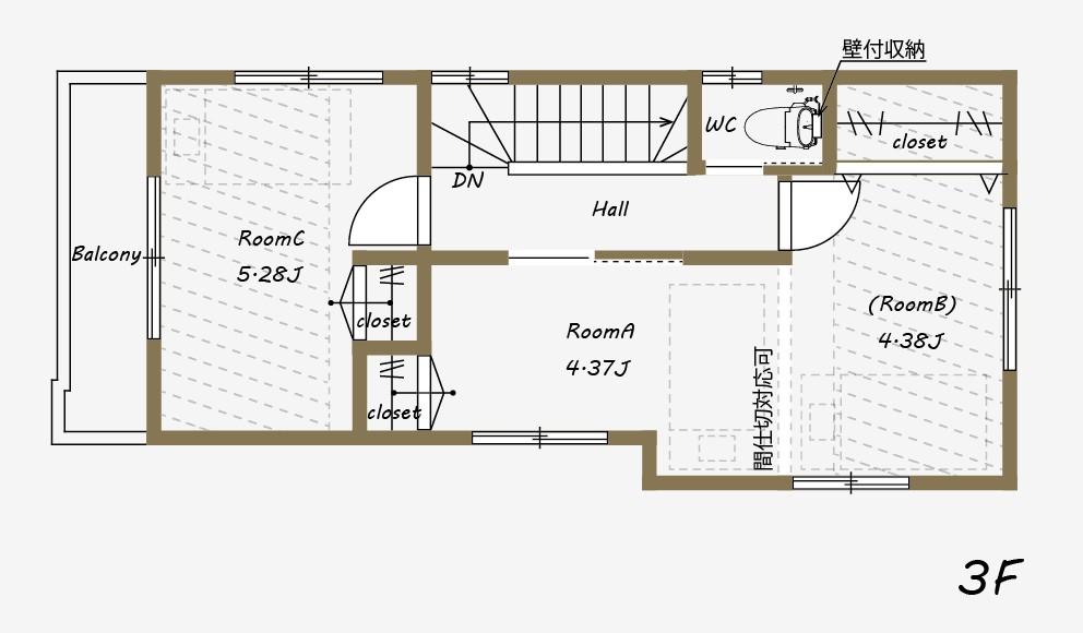 Floor plan. "Nordic House" - Toshima-ku, Sugamo 1 Phase 1 Building 3F