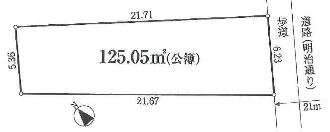 Compartment figure. Land price 98 million yen, Land area 125.05 sq m
