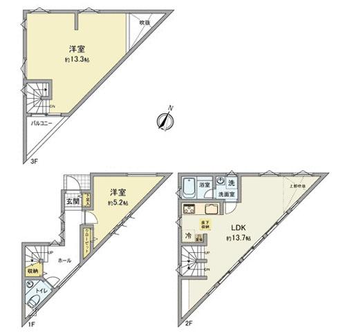 Floor plan. 44,800,000 yen, 2LDK, Land area 49.49 sq m , Building area 81.36 sq m floor plan