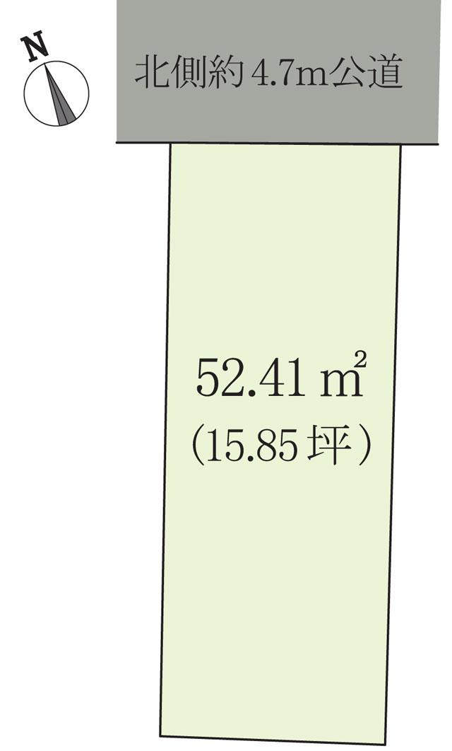Compartment figure. Land price 34 million yen, Land area 52.45 sq m parcel view