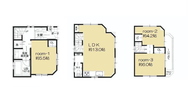 Floor plan. 42,800,000 yen, 3LDK, Land area 43.42 sq m , Building area 67.07 sq m