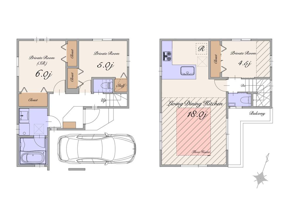 Floor plan. Price 47,900,000 yen, 2LDK+S, Land area 73.24 sq m , Building area 82.74 sq m