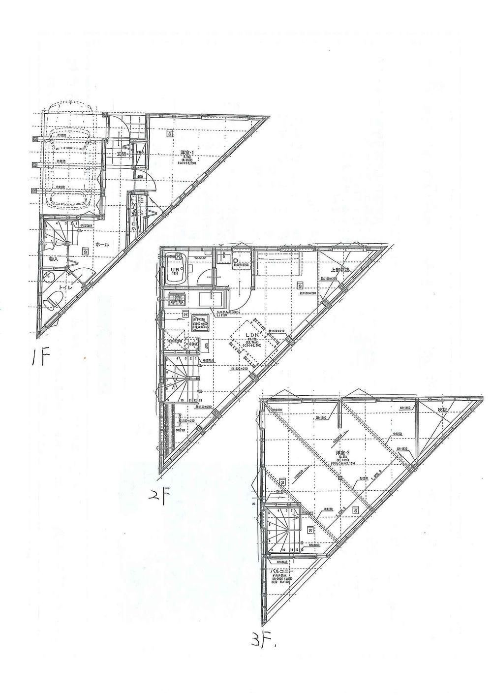 Floor plan. 44,800,000 yen, 3LDK, Land area 49.49 sq m , Building area 81.36 sq m