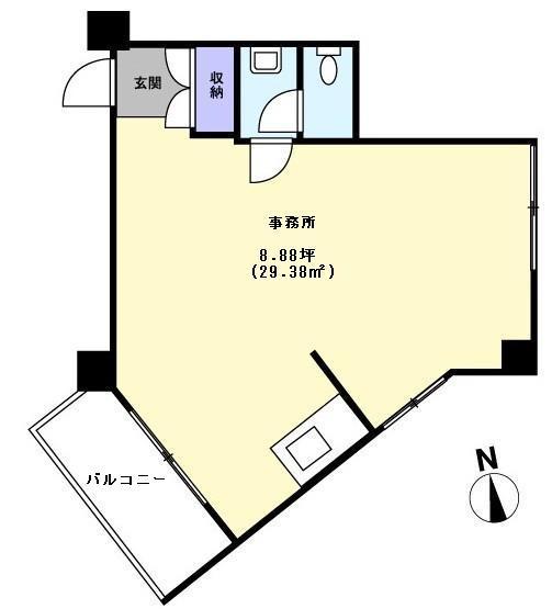 Floor plan. Price 8.5 million yen, Occupied area 29.38 sq m , Balcony area 3.02 sq m