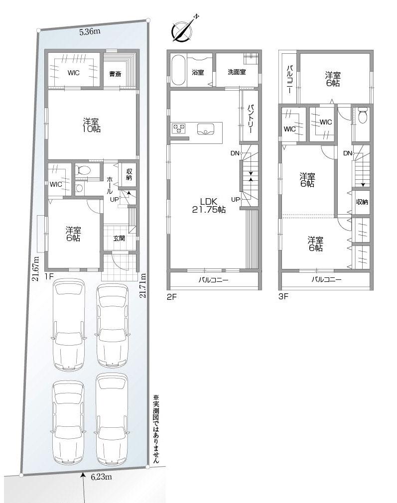 Compartment view + building plan example. Building plan example, Land price 98 million yen, Land area 125.05 sq m , Building price 35 million yen, Building area 144.9 sq m