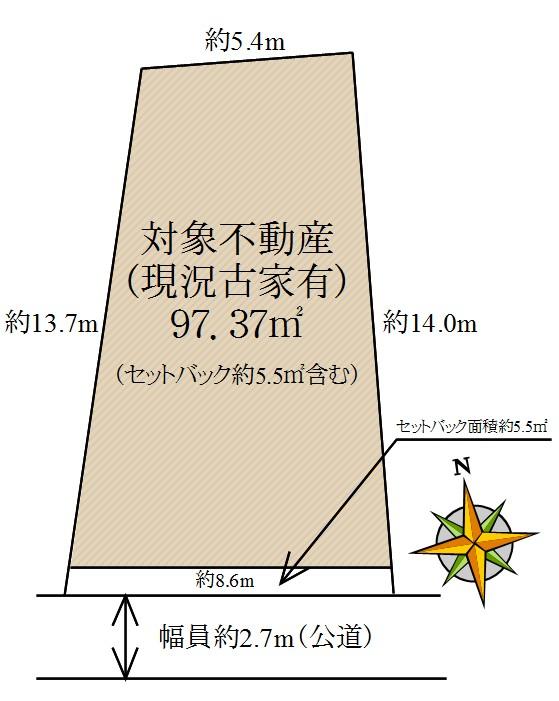 Compartment figure. Land price 59,800,000 yen, Land area 97.37 sq m