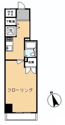 Floor plan. 1K, Price 12.9 million yen, Occupied area 20.45 sq m
