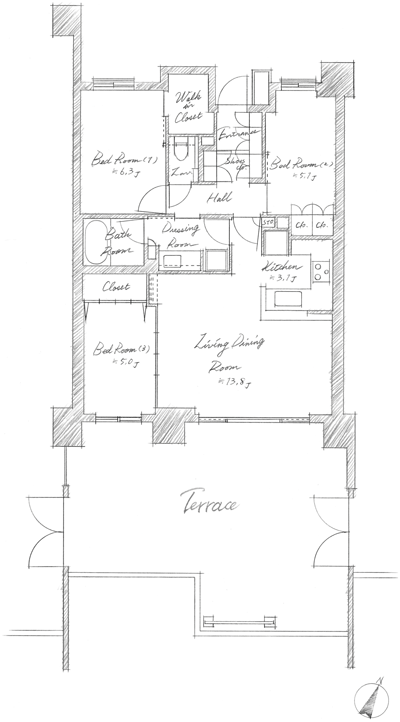 Floor: 3LDK + WIC, the occupied area: 75.68 sq m, Price: TBD