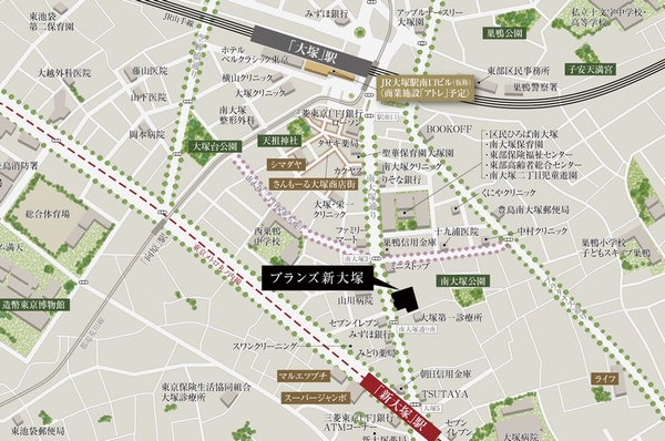 <Local guide map> ■ Tokyo Metro Marunouchi Line "Shin'otsuka" Station 3-minute walk.  ■ Yamanote line "Otsuka" Station 6-minute walk.
