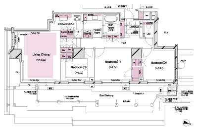 Floor: 3LDK + WIC, the occupied area: 84.54 sq m