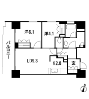 Floor: 2LDK, occupied area: 56.23 sq m