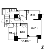 Floor: 3LDK + SIC, the area occupied: 68.7 sq m