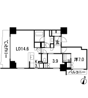 Floor: 1LDK + DEN + WIC + SIC, the occupied area: 69.17 sq m