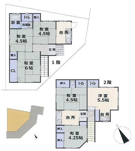 Floor plan. 24,800,000 yen, 6KK, Land area 79.53 sq m , Building area 84.54 sq m