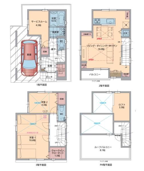 Floor plan. 58,800,000 yen, 3LDK+S, Land area 52.6 sq m , Building area 96.4 sq m floor plan