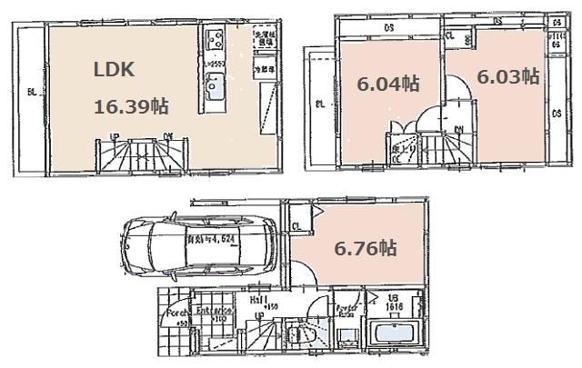 Compartment figure. Land price 32,200,000 yen, Land area 48.27 sq m