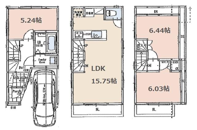 Compartment figure. Land price 32,100,000 yen, Land area 48.7 sq m