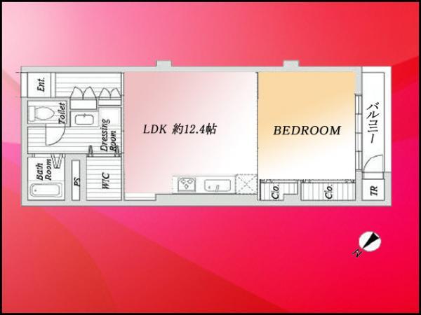 Floor plan. 1LDK, Price 16,950,000 yen, Occupied area 43.53 sq m , Balcony area 2.5 sq m