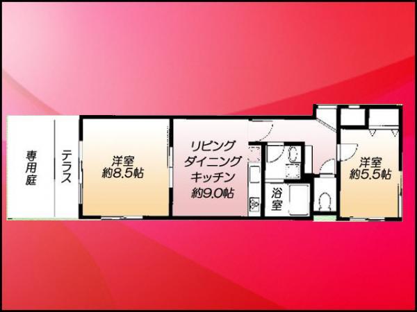 Floor plan. 2LDK, Price 17,780,000 yen, Occupied area 54.69 sq m