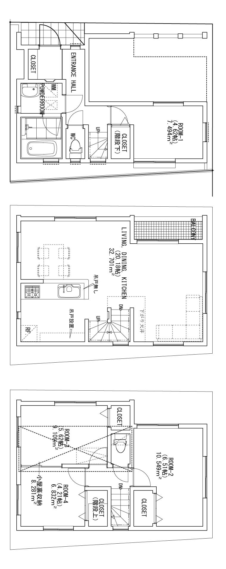 Floor plan. 41,800,000 yen, 4LDK, Land area 56.03 sq m , Building area 103.06 sq m