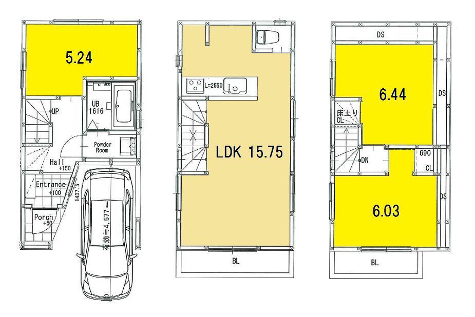 Other building plan example. Building plan example (D No. land) Building price 1,370 yen, Building area 82,11 sq m