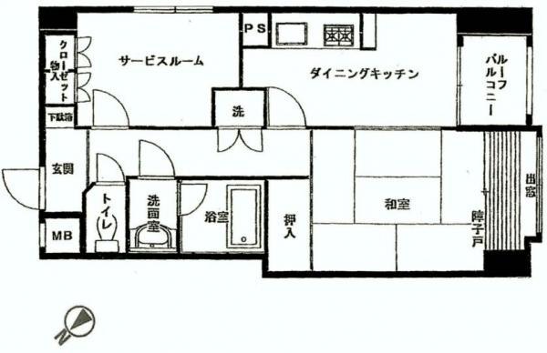 Floor plan. 2DK, Price 15.5 million yen, Occupied area 46.06 sq m , Balcony area 3.05 sq m
