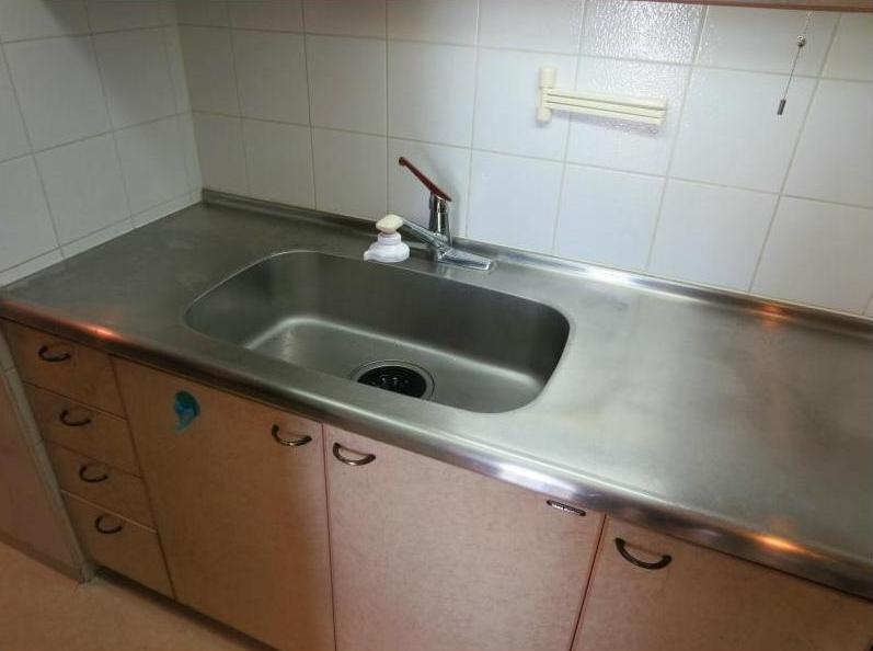 Kitchen. L-shaped kitchen sink
