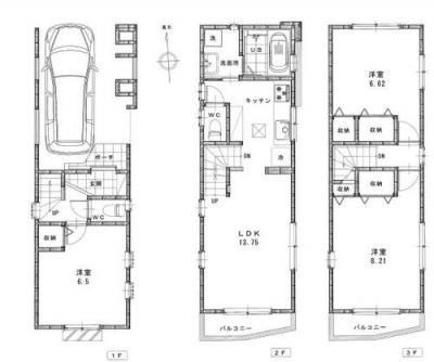 Floor plan. 44,800,000 yen, 2LDK + S (storeroom), Land area 48.51 sq m , Building area 95.57 sq m floor plan